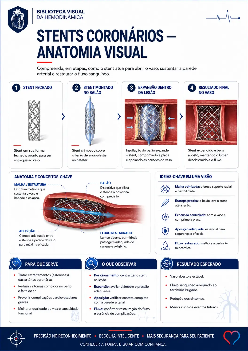 Stents coronários — anatomia visual