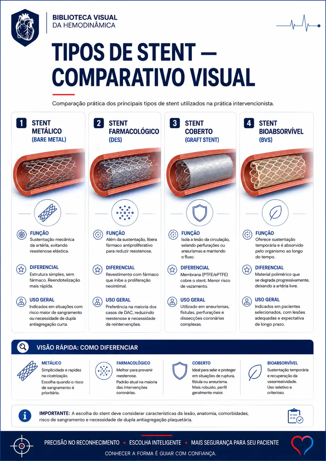 Tipos de stent — comparativo visual
