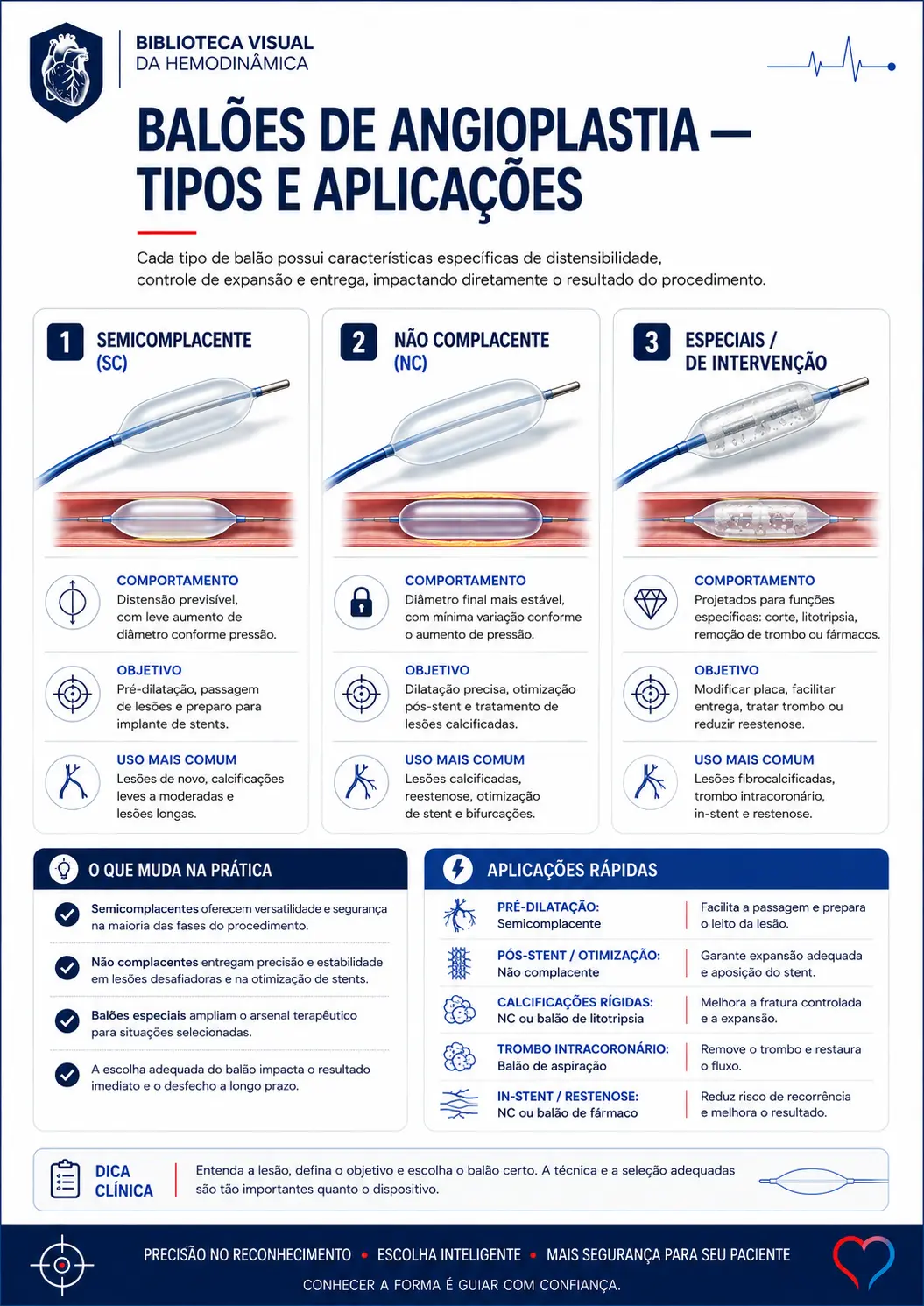 Balões de angioplastia — tipos e aplicações